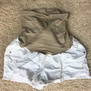 Jessica Simpson maternity white jean shorts small